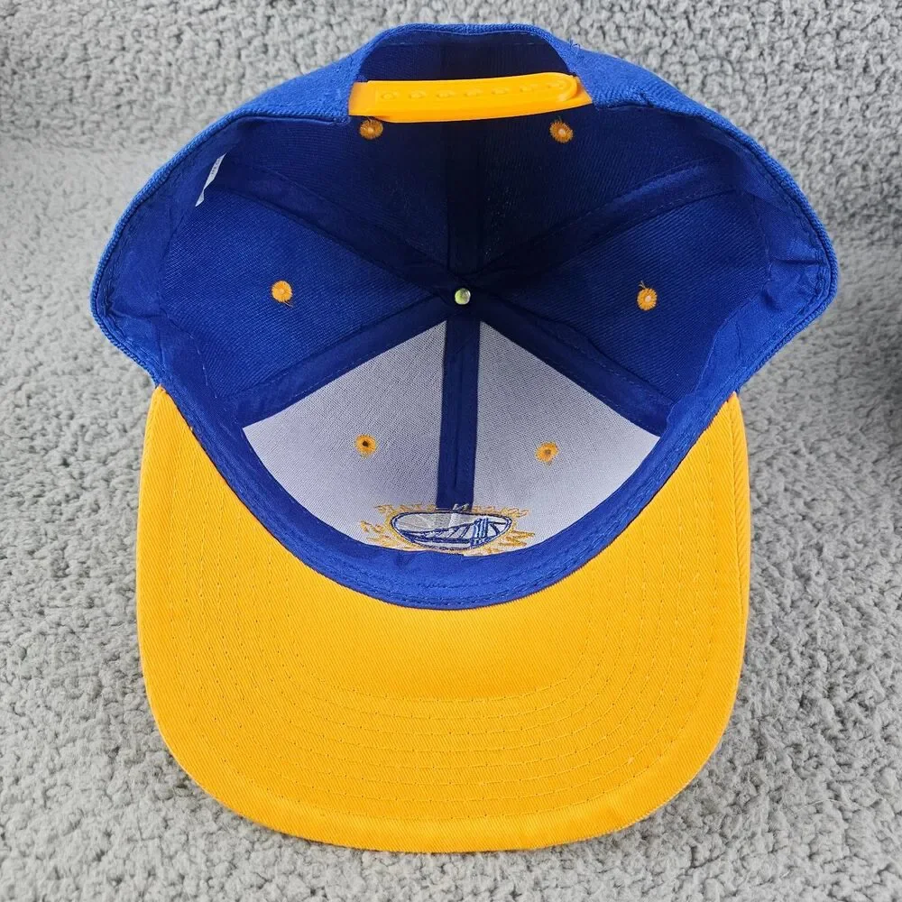 Golden State Warriors Hat Snapback Blue Yellow 6 Panel Basketball